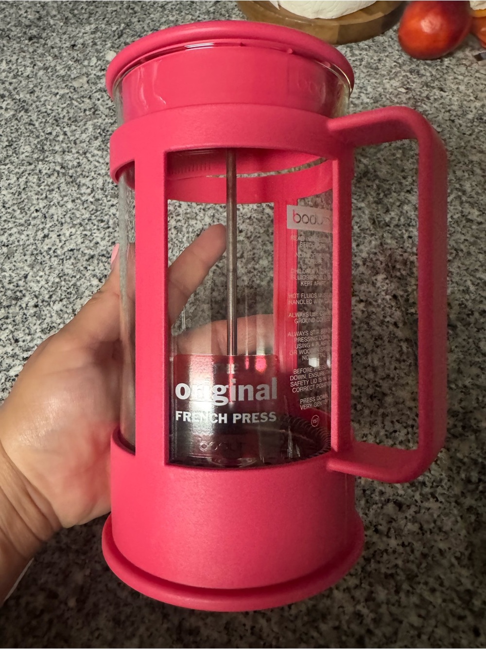 Bodum Hot Pink French Press Coffee Maker - Picture 3 of 7